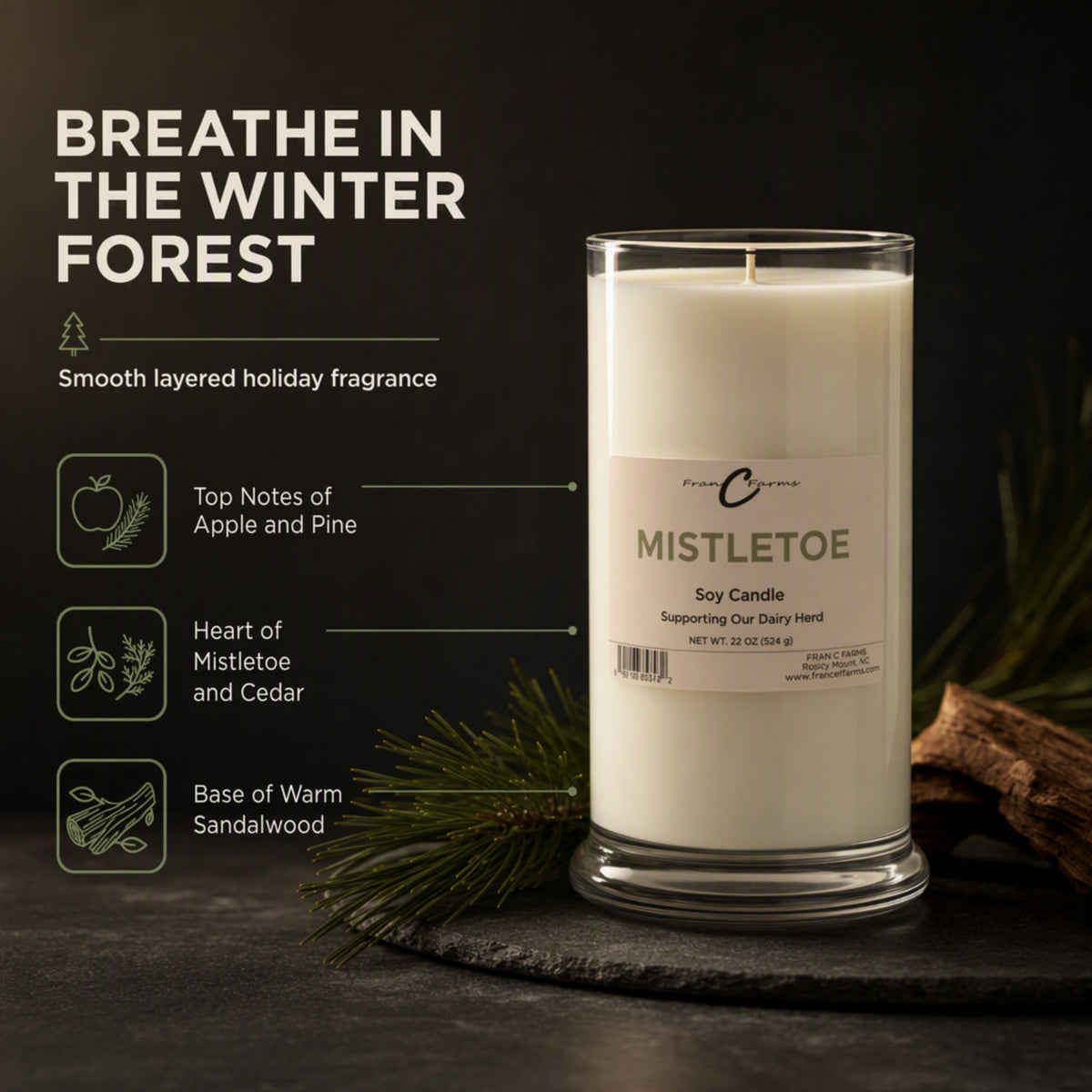Mistletoe Soy Candle - 22 oz. Status Jar