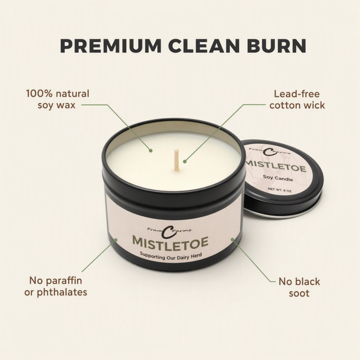 Mistletoe Soy Candle - 8 oz. Tin