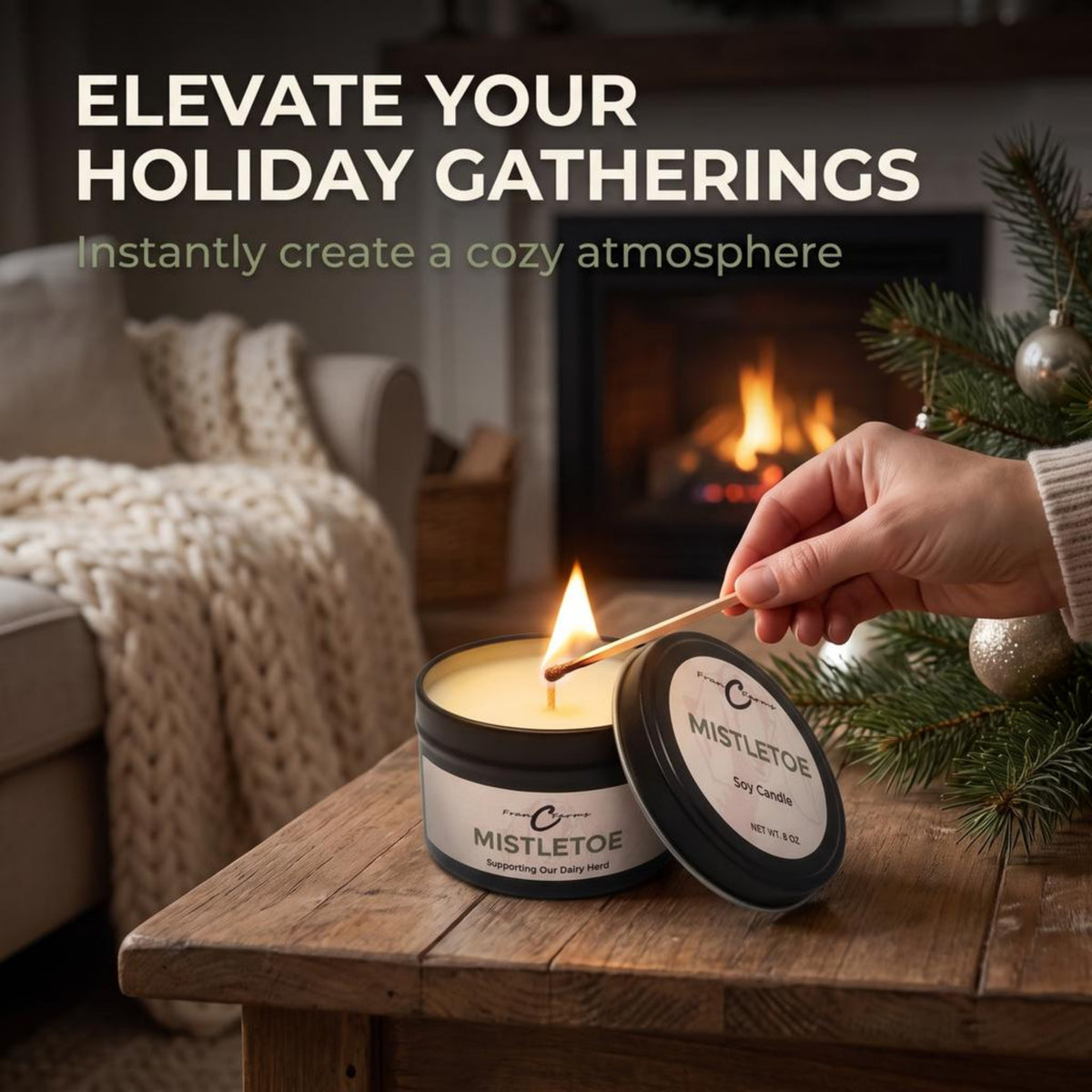 Mistletoe Soy Candle - 8 oz. Tin