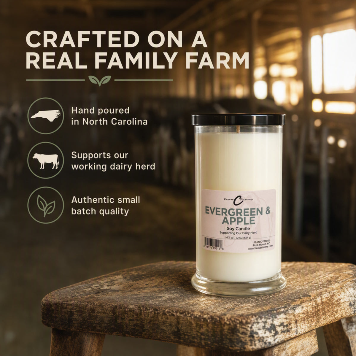 Evergreen & Apple Soy Candle - 22 oz. Status Jar