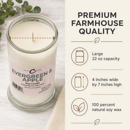 Evergreen & Apple Soy Candle - 22 oz. Status Jar