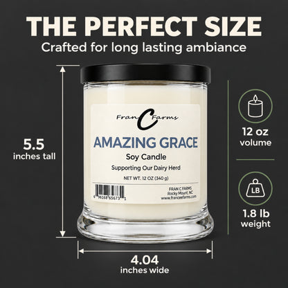Amazing Grace Soy Candle - 12 oz. Status Jar
