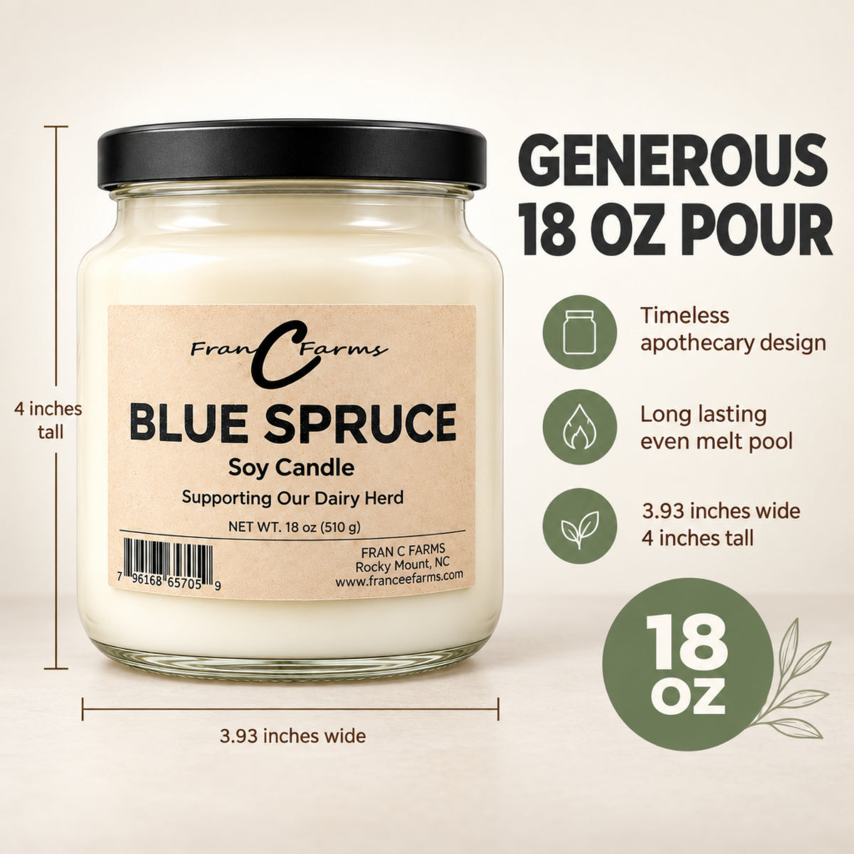 Blue Spruce Apothecary Candle