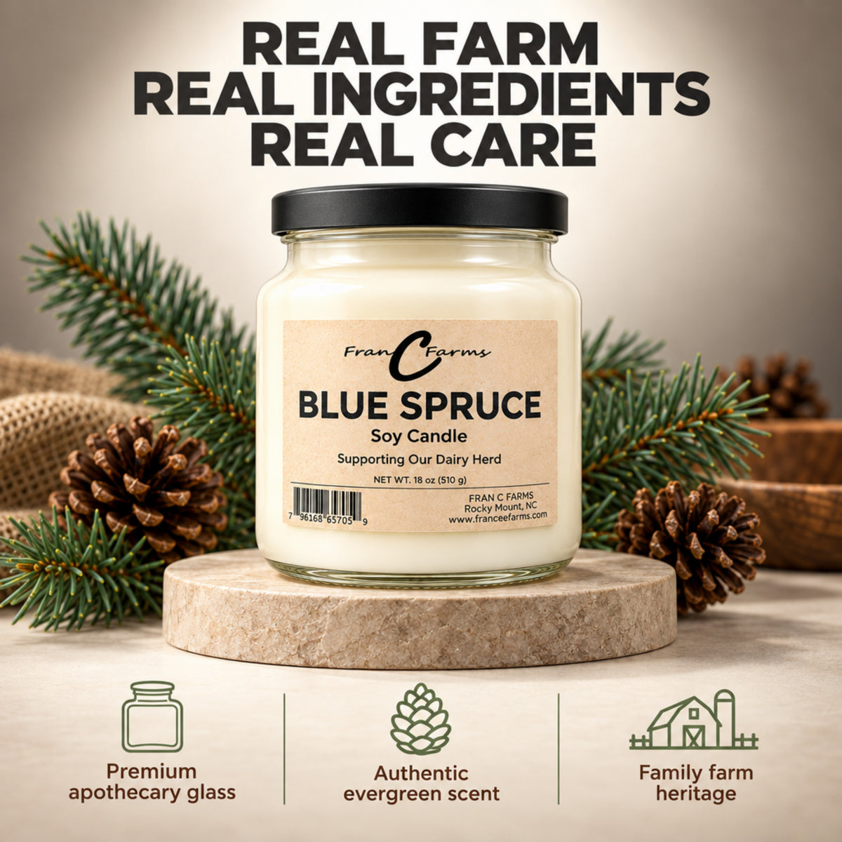 Blue Spruce Apothecary Candle
