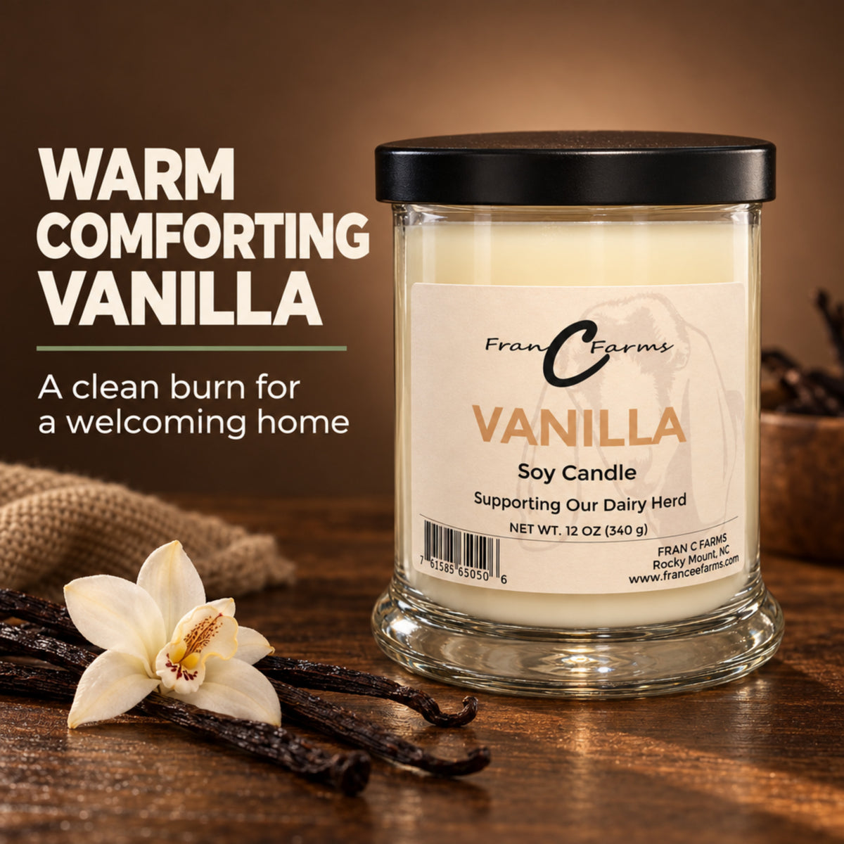 Vanilla Soy Candle - 12 oz. Status Jar