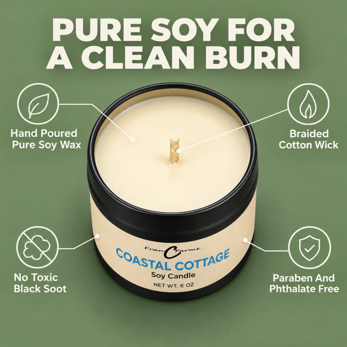 Coastal Cottage Soy Candle - 8 oz. Tin