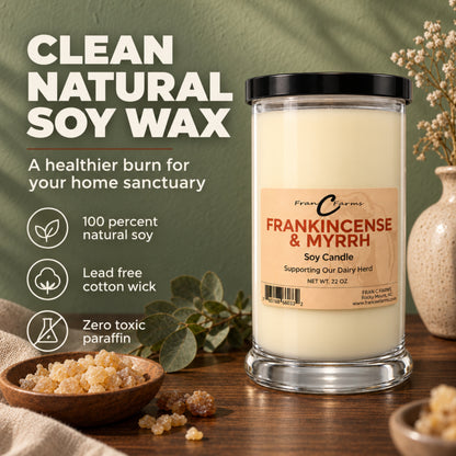 Frankinscense & Myrrh Soy Candle - 22 oz. Status Jar