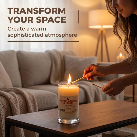 Frankinscense & Myrrh Soy Candle - 22 oz. Status Jar