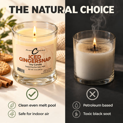 Iced Gingersnap Soy Candle with Natural Choice message