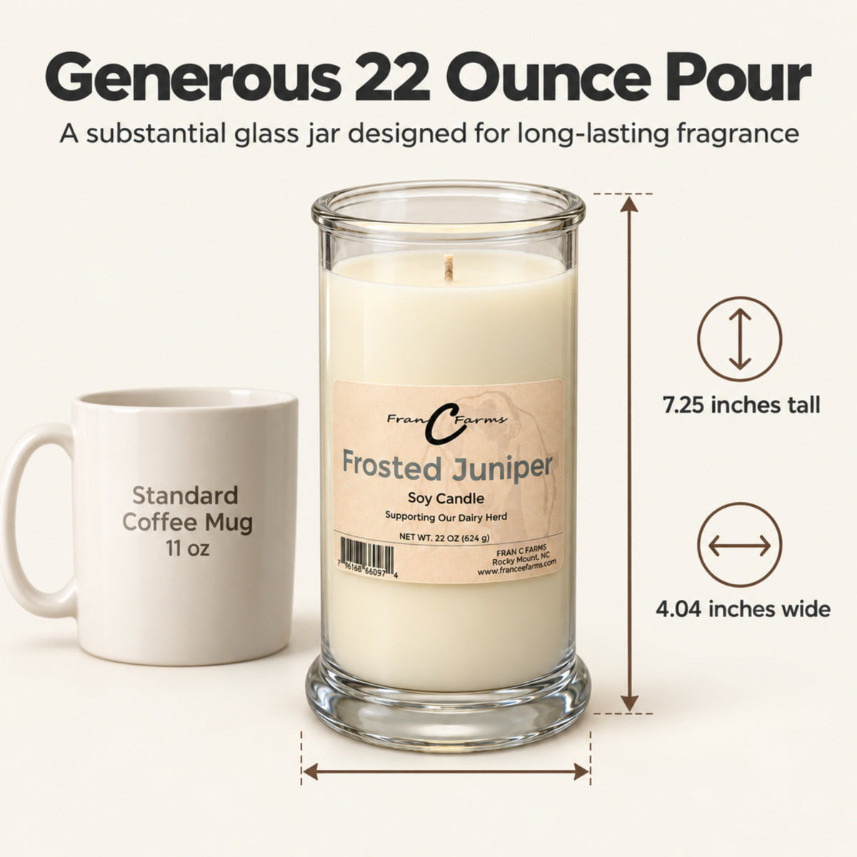 Frosted Juniper Soy Candle - 22 oz. Status Jar