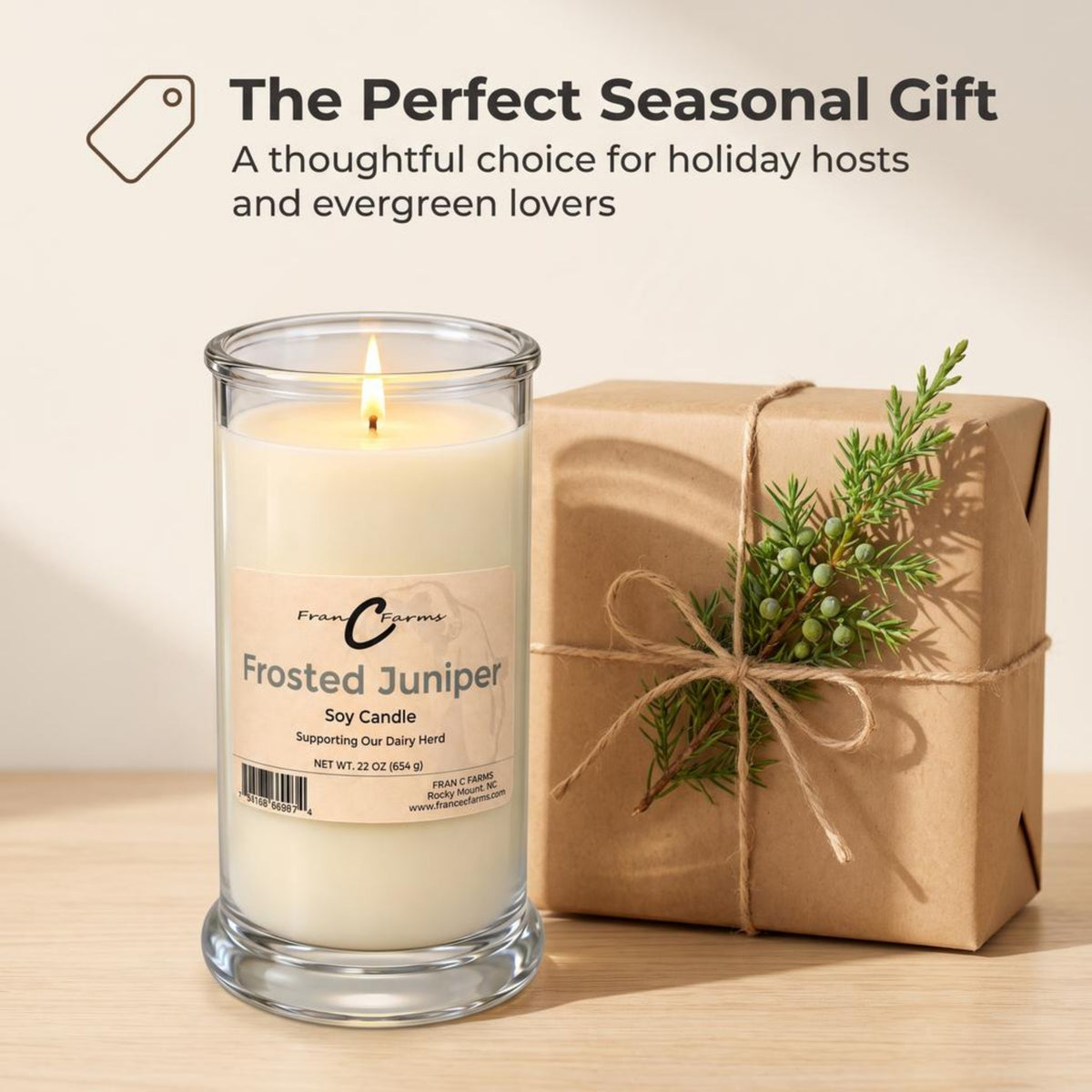 Frosted Juniper Soy Candle - 22 oz. Status Jar
