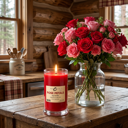 Rose Petal Soy Candle - 22 oz. Status Jar