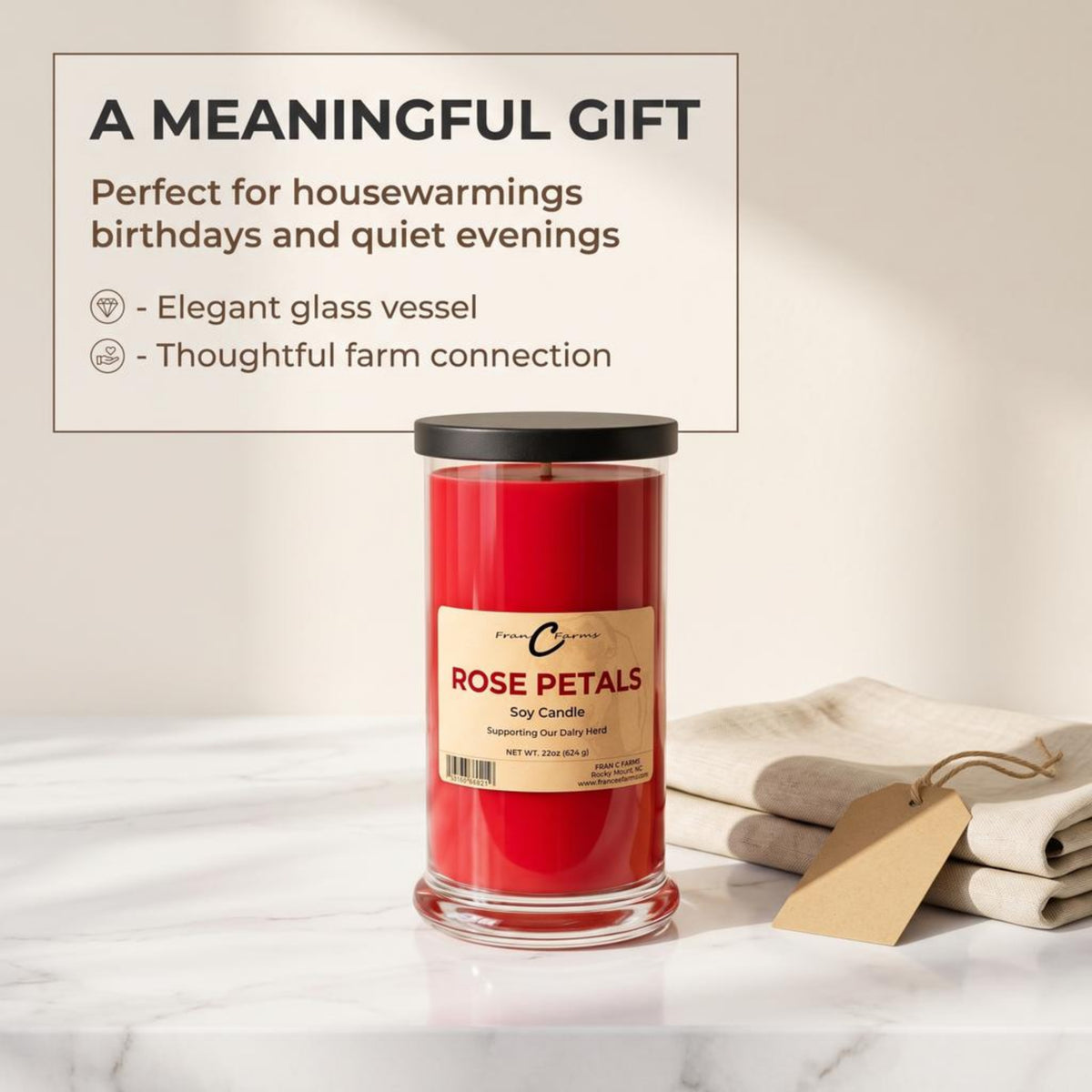Rose Petal Soy Candle - 22 oz. Status Jar