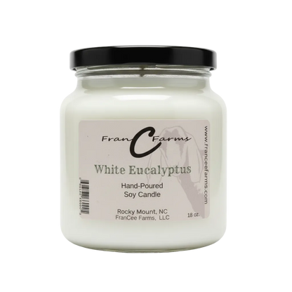 White Eucalyptus Soy Candle - 18 oz. Apothecary Jar