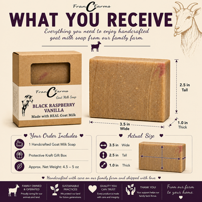 Black Raspberry Vanilla Goat Milk Soap - Made From REAL Goat Milk