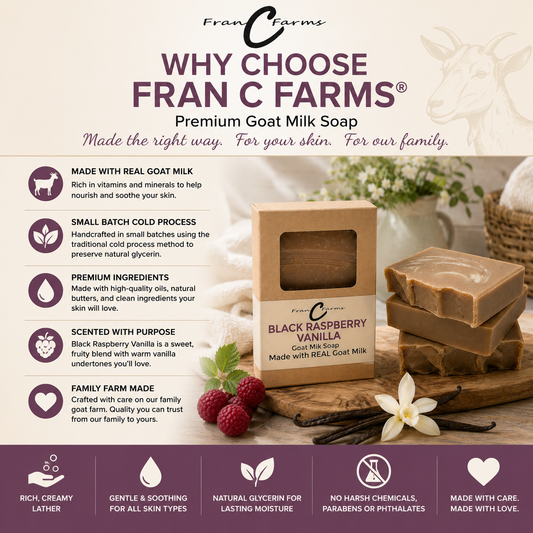 Black Raspberry Vanilla Goat Milk Soap - Made From REAL Goat Milk product image 2 from FRAN C FARMS