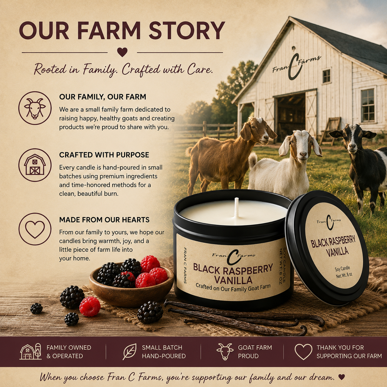 Black Raspberry Vanilla Soy Candle Tin - 8 oz
