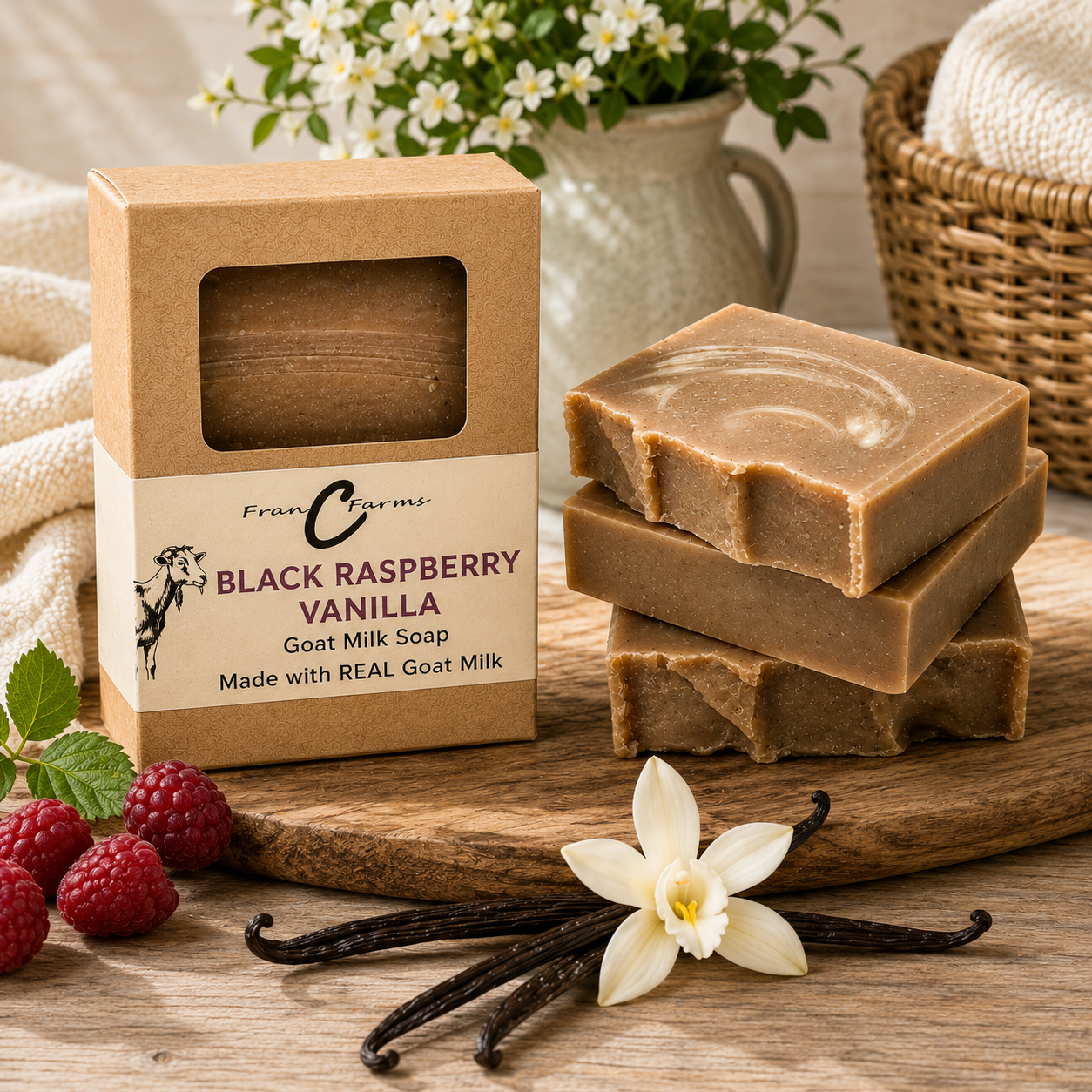 Black Raspberry Vanilla Goat Milk Soap - Made From REAL Goat Milk from FRAN C FARMS