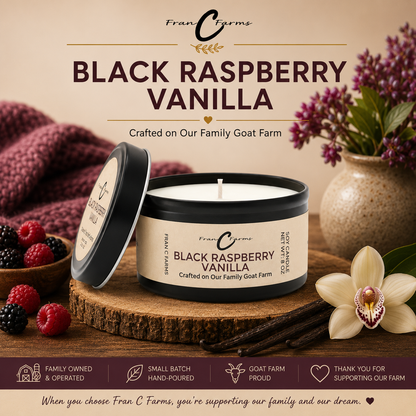 Black Raspberry Vanilla Soy Candle Tin - 8 oz