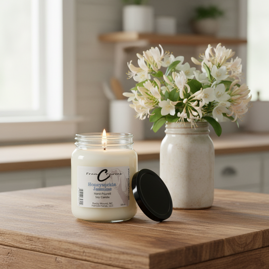 Honeysuckle Jasmine Soy Candle - 18 oz. Apothecary Jar