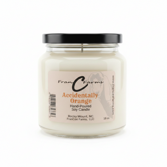 Accidentally Orange Soy Candle - 18 oz. Apothecary Jar product image 2 from FRAN C FARMS