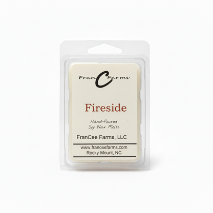 Fireside Soy Wax Melt by FranCee Farms, hand-poured and toxin-free for a campfire aroma.