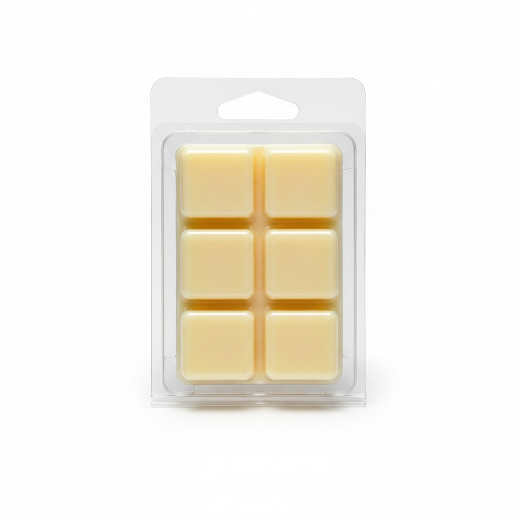 Love Spell Soy Wax Melts in a pack of six square wax cubes, ideal for long-lasting fragrance.