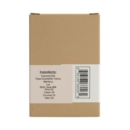 Ingredients list for Shit Soap, including goat milk, essential oils, and natural ingredients for a unique goat milk soap gag gift.