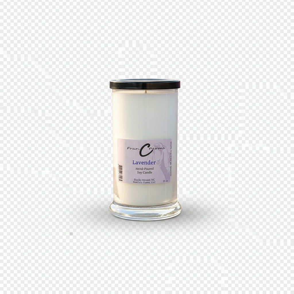 Lavender Soy Candle - 21 oz. Status Jar featuring a relaxing lavender scent in a clear glass jar.