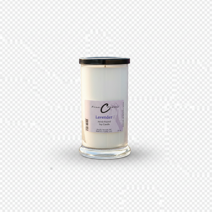 Lavender Soy Candle - 21 oz. Status Jar featuring a relaxing lavender scent in a clear glass jar.