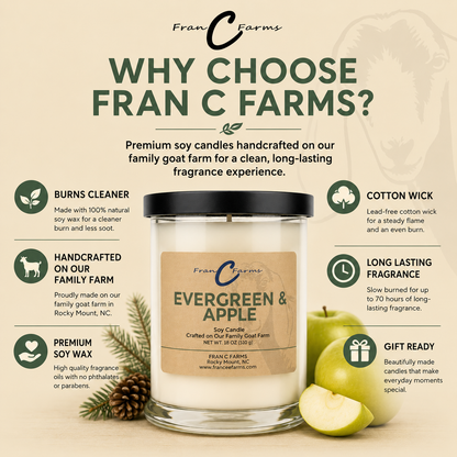 Evergreen & Apple Soy Candle – 12 oz Status Jar