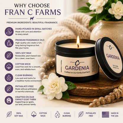 Gardenia Soy Candle Tin - 8 oz