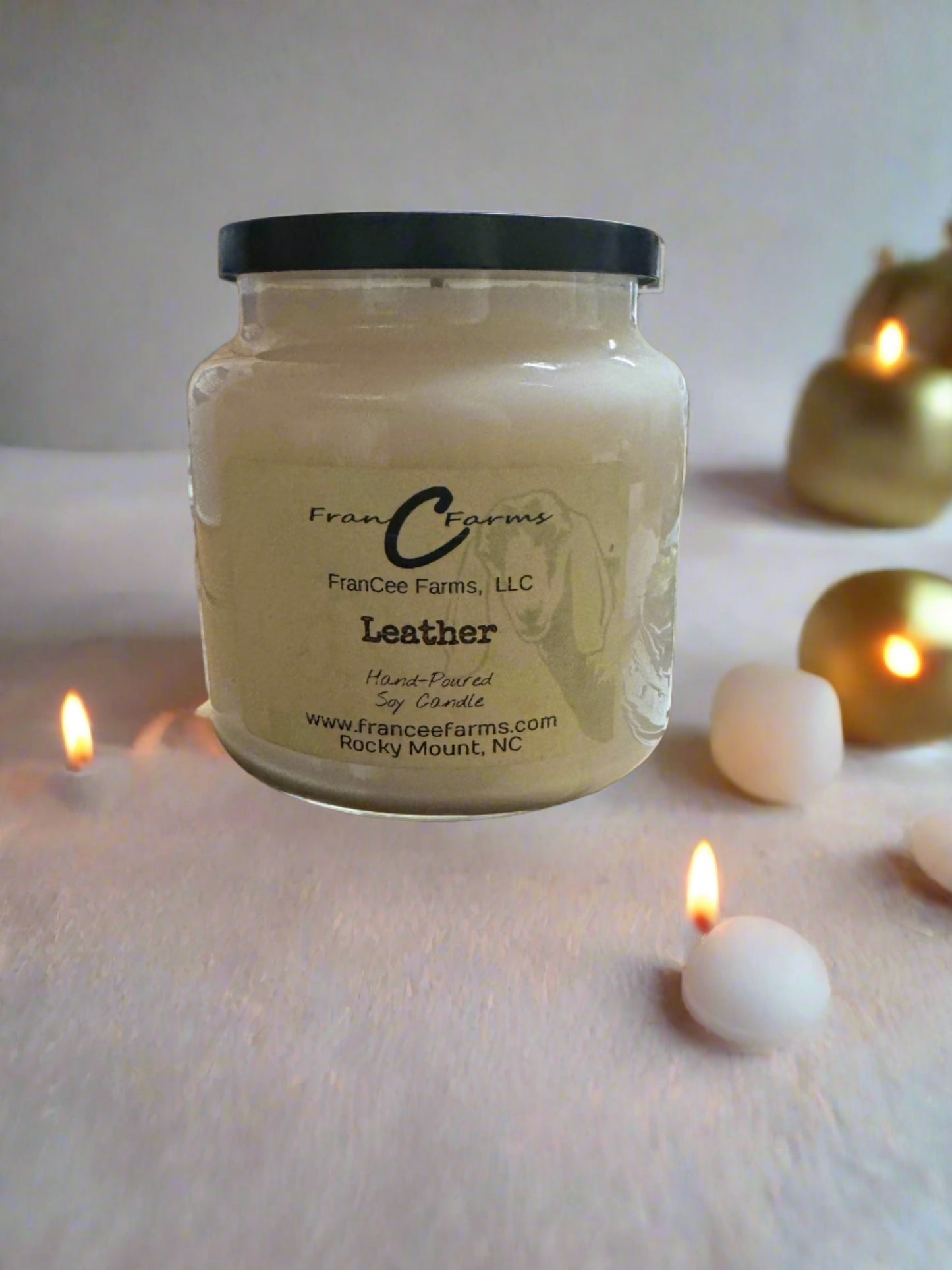 Leather ApotheCary Candle