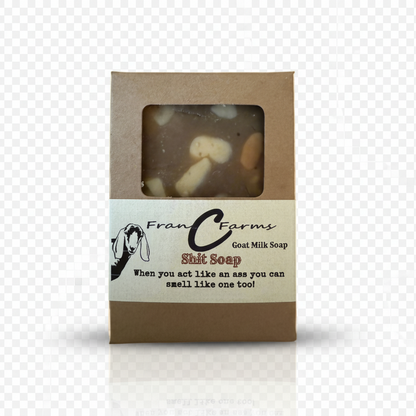 Shit Soap - Goat Milk Soap packaged in a box with humorous label, great for gifting or everyday use.