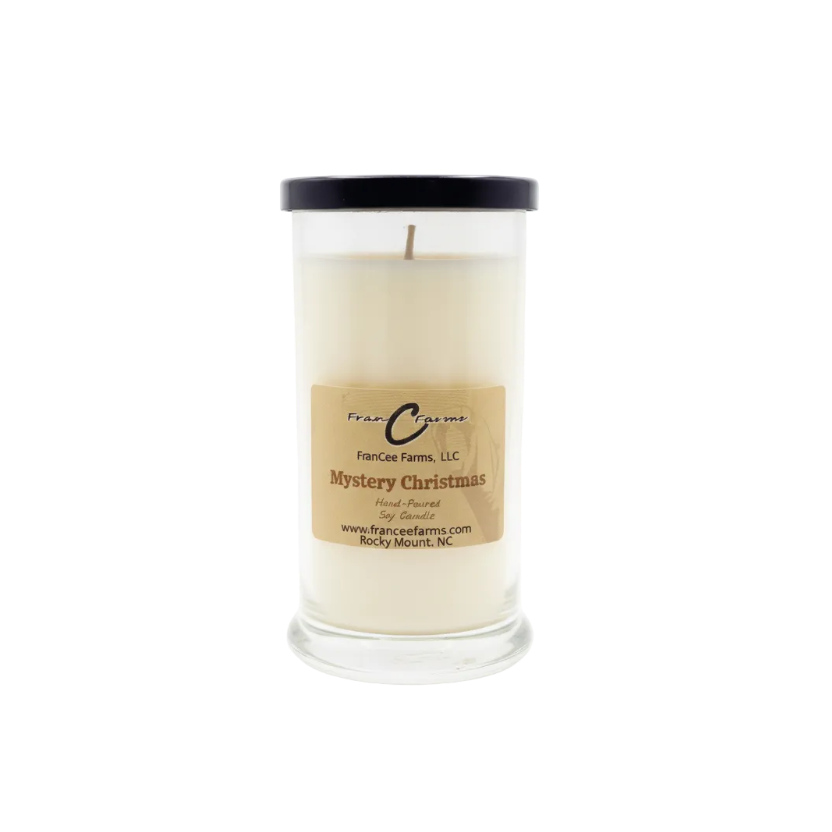 Mystery Christmas Soy Candle - 21 oz. Status Jar with layered holiday scents