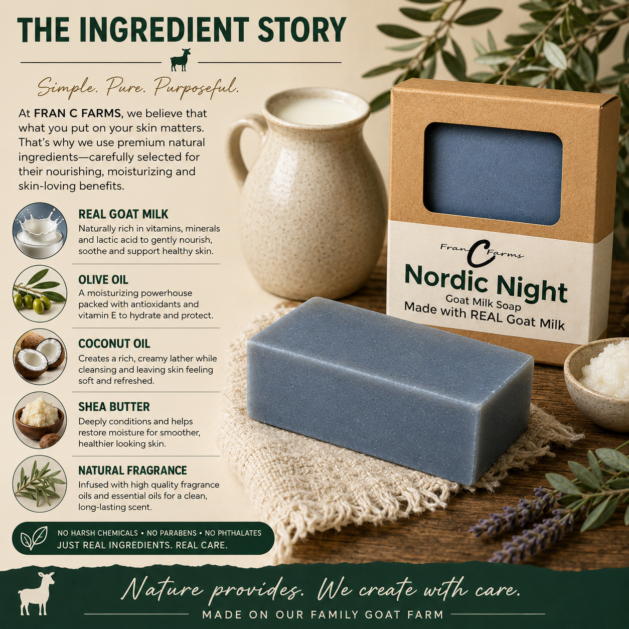 Nordic Night Goat Milk Soap - Made with REAL Goat Milk