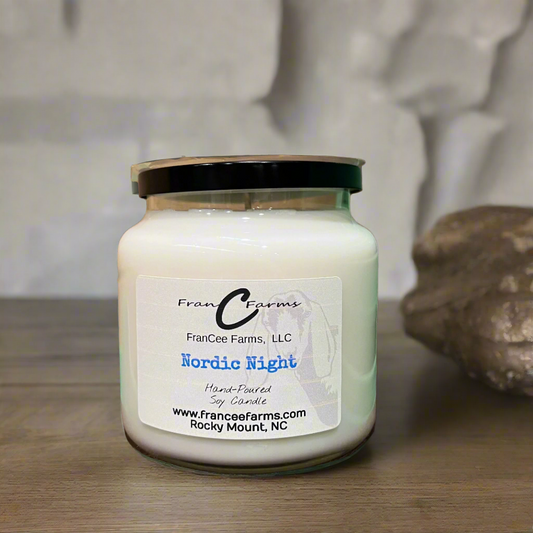 Nordic Night Soy Candle - 18 oz. Apothecary Candle product image 2 from FRAN C FARMS