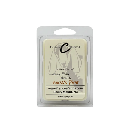 Papa's Pipe Soy Wax Melts in packaging, featuring 100% soy wax for a nostalgic aroma.