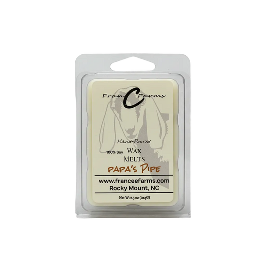 Papa's Pipe Soy Wax Melts in packaging, featuring 100% soy wax for a nostalgic aroma.