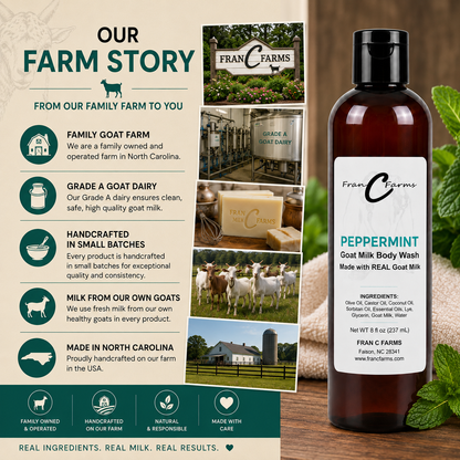 Peppermint Goat Milk Body Wash – Made with REAL Goat Milk