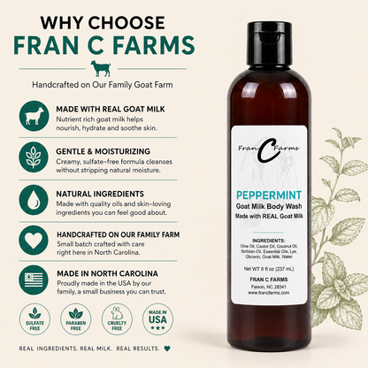Peppermint Goat Milk Body Wash – Made with REAL Goat Milk