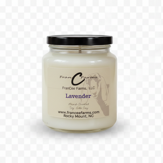 Lavender Soy Candle - 18 oz. Apothecary Jar product image 2 from FRAN C FARMS