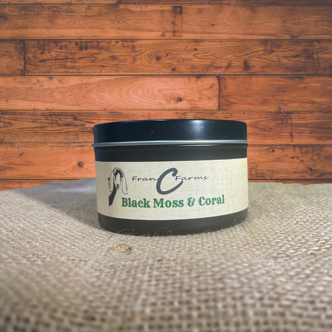Black Moss & Coral Candle Tin