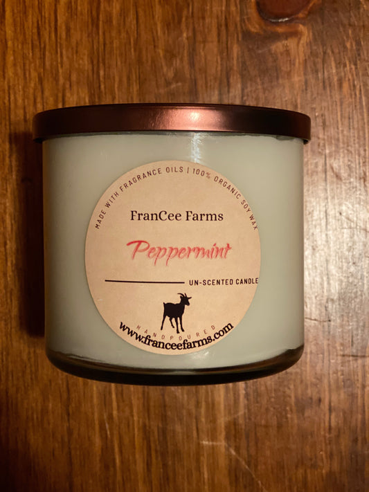 Peppermint 3-Wick Candle product image 2 from FRAN C FARMS
